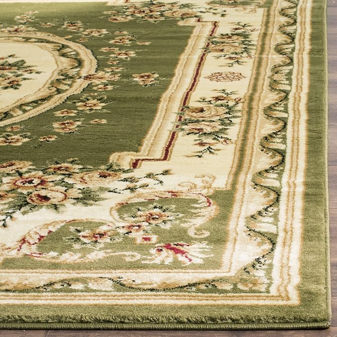 SAFAVIEH Lyndhurst Collection Accent Rug - 2'3" x 4', Sage & Ivory, European Medallion Design, Non-Shedding & Easy Care, Ideal for High Traffic Areas in Entryway, Living Room, Bedroom (LNH218B)