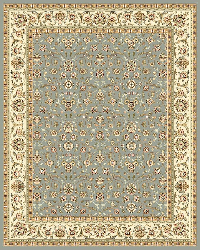 SAFAVIEH Lyndhurst Collection X-Large Area Rug - 11' x 15', Light Blue & Ivory, Traditional Oriental Design, Non-Shedding & Easy Care, Ideal for High Traffic Areas in Living Room, Bedroom (LNH312B)