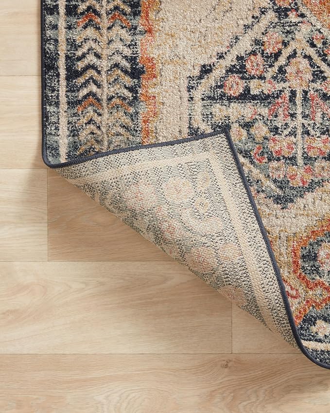 Loloi Jocelyn Collection JOC-05 Navy/Multi 5'-5" x 7'-6" .38" Thick Area Rug