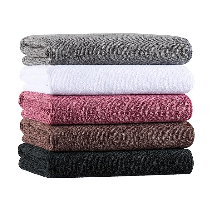 Arkwright Bleach Proof Salon Towels Bulk - Pack of 24 - Ultra Soft, Gentle Microfiber, Highly Absorbent & Quick Dry Spa Facial Towel for Hair Stylist, Nail Shop, and Esthetician, 16 x 27 in, Black