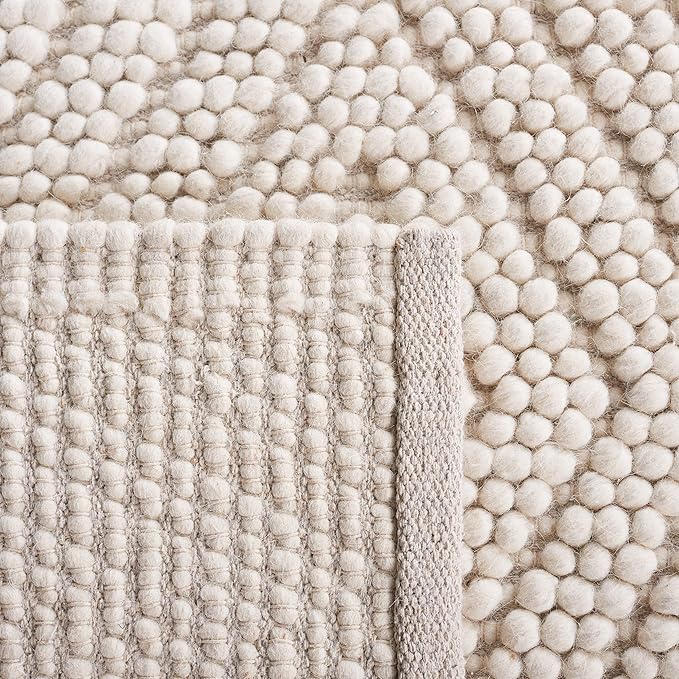 SAFAVIEH Area Rug 8x10 - Natura Collection - Large - Ivory, Handmade Wool, Trellis Pattern, Ideal for Living Room, Bedroom, Dining Space (NAT224A)
