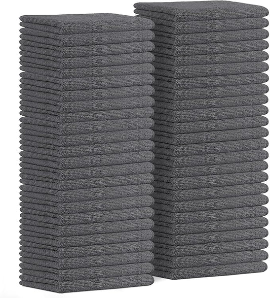 Avalon Towels Microfiber Cleaning Cloths (Value Pack of 48) - Size 16 x 16 Inches, Highly Absorbent Cleaning Rags, Lint Free, Reusable and Washable, Microfiber Towels for Cars