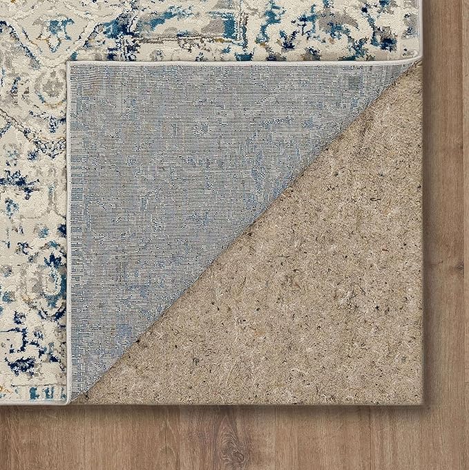Mohawk Home Invati Traditional Floral Ornamental Royal Blue 2' x 10' Area Rug Perfect for Living Room, Dining Room, Office