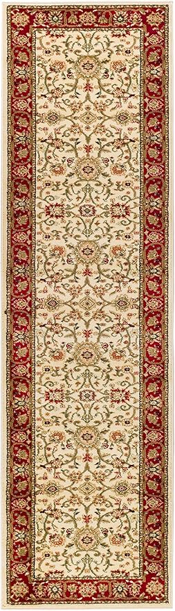 SAFAVIEH Lyndhurst Collection Runner Rug - 2'3" x 14', Ivory & Red, Traditional Oriental Design, Non-Shedding & Easy Care, Ideal for High Traffic Areas in Living Room, Bedroom (LNH212K)