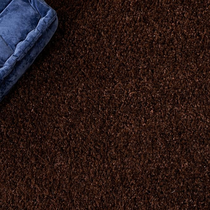 SAFAVIEH Santa Monica Shag Collection 5'3" x 7'6" Brown SGN725 Solid Non-Shedding Living Room Bedroom Dining Room Entryway Plush 2-inch Thick Area Rug