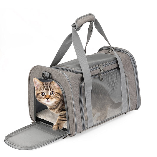 Mr. Pen- Pet Carrier, 17.5" x 11.2" x 11.5", Medium Size, Gray - Image 1