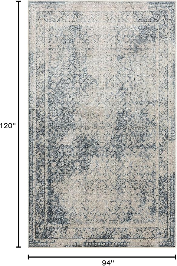 Mohawk Home Cassandra Abstract Ornamental Denim Blue 7' 10" x 10' Area Rug Perfect for Living Room, Dining Room, Office