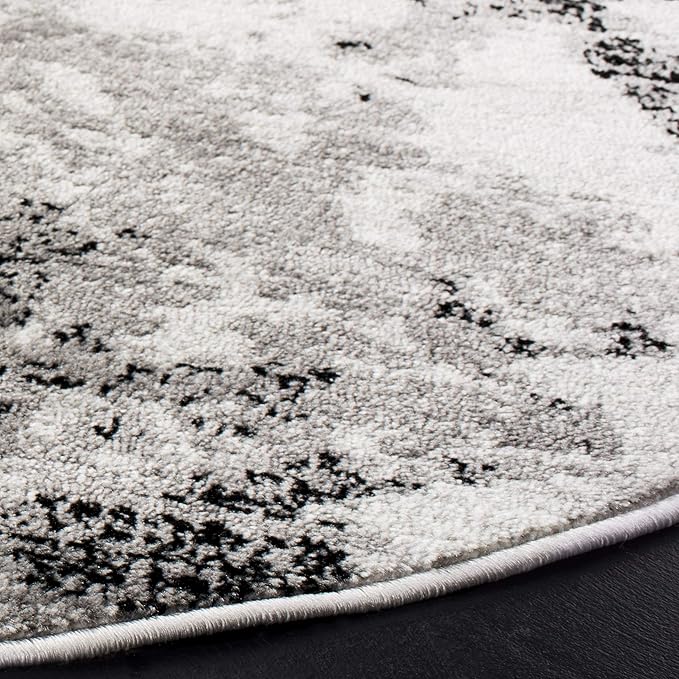 SAFAVIEH Skyler Collection 4' Round Grey/Ivory SKY186K Modern Abstract Non-Shedding Living Room Dining Bedroom Foyer Area Rug
