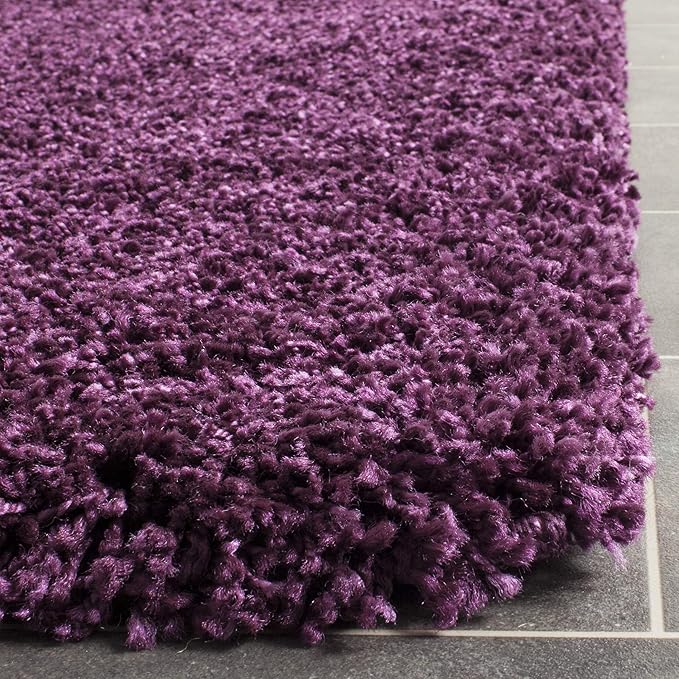 SAFAVIEH Santa Monica Shag Collection 8' x 10' Purple SGN725 Solid Non-Shedding Living Room Bedroom Dining Room Entryway Plush 2-inch Thick Area Rug