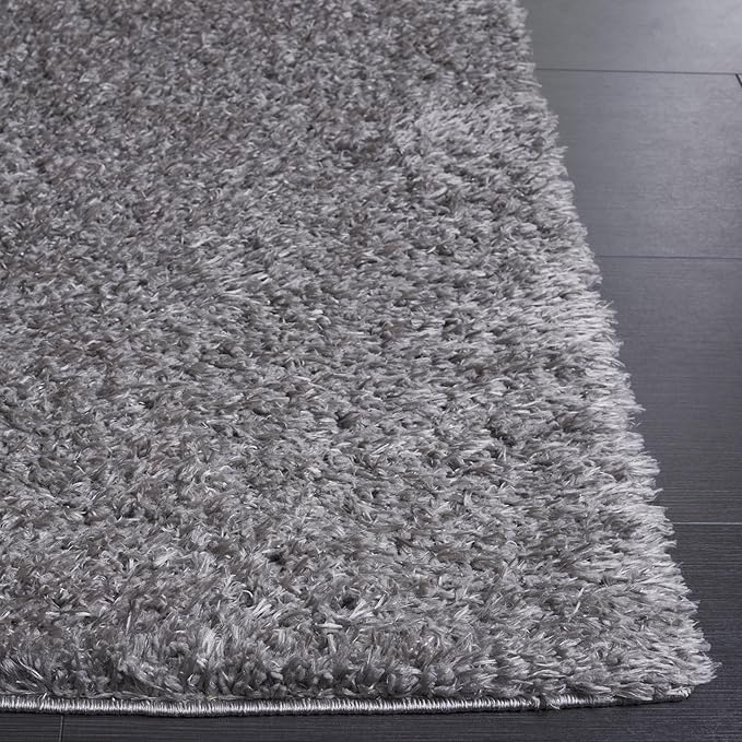 SAFAVIEH Lindsay Shag Collection Area Rug - 9' x 12', Dark Grey, Contemporary Design, Ideal for High Traffic Areas in Living Room, Bedroom & Dining Room (LNS560G-9)