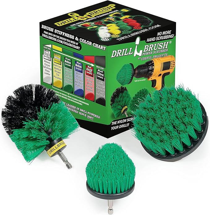 Kitchen Cleaning Supplies - Kitchen Power Scrubbing Brushes - Accessories for a Clean Home - Stove Top Cleaner Brushes - Drill Powered Oven Cleaner - Fridge Nylon Scrubbing Brush - Sink & Countertop