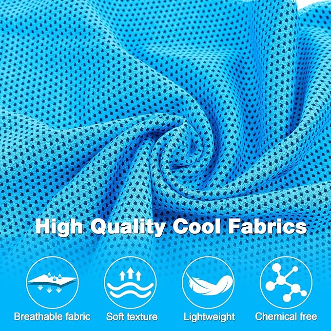 MENOLY 10 Pack Cooling Towels, Cooling Towels for Neck and Face, Sweat Microfiber Towel Soft Breathable Towel for Gym, Yoga, Camping, Running, Fitness, Workout & More Activities