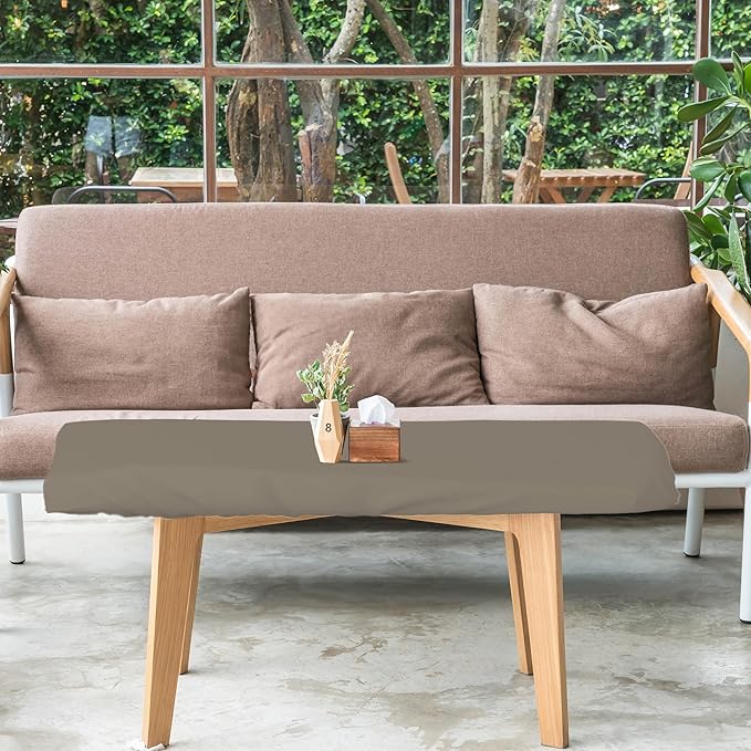 Covers & All Rectangle Table Top Cover, 12 Oz Waterproof UV & Weather Resistant Patio Table Cover, Outdoor Table Cover for Patio Furniture (80" L x 40" W x 5" H, Beige)