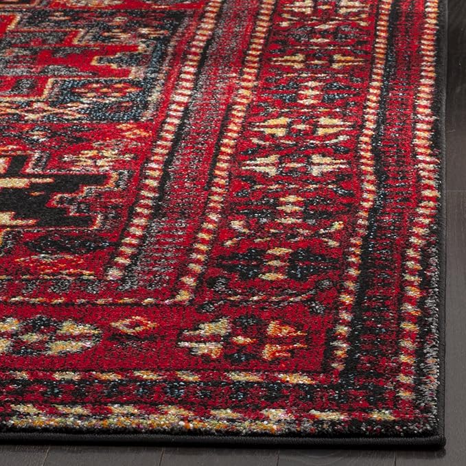 SAFAVIEH Vintage Hamadan Collection Runner Rug - 2'3" x 22', Red & Multi, Oriental Traditional Persian Design, Non-Shedding & Easy Care, Ideal for High Traffic Areas in Living Room, Bedroom (VTH213A)