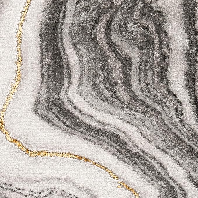 SAFAVIEH Craft Collection Runner Rug - 2'3" x 6', Grey & Gold, Modern Abstract Design, Non-Shedding & Easy Care, Ideal for High Traffic Areas in Living Room, Bedroom (CFT819F)