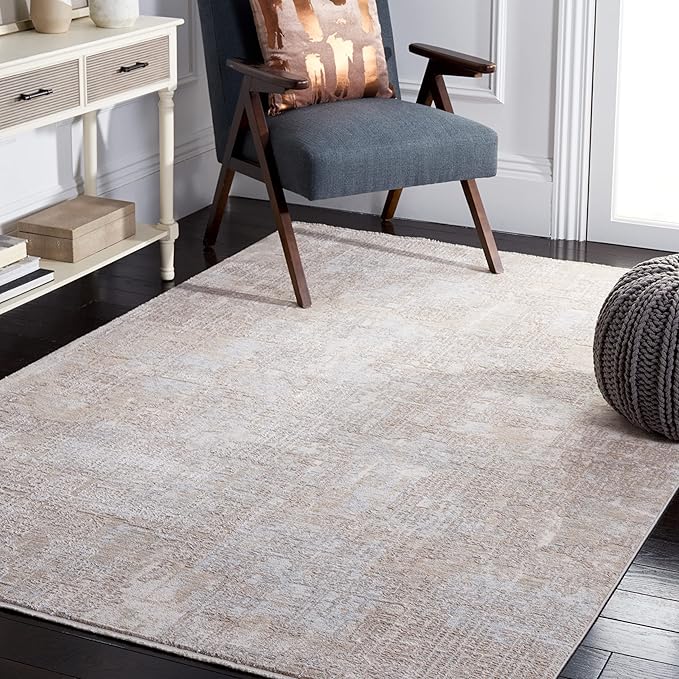 SAFAVIEH Marmara Collection Area Rug - 8' x 10'1", Grey & Beige Blue, Modern Design, Non-Shedding & Easy Care, Ideal for High Traffic Areas in Living Room, Bedroom (MRM314F)