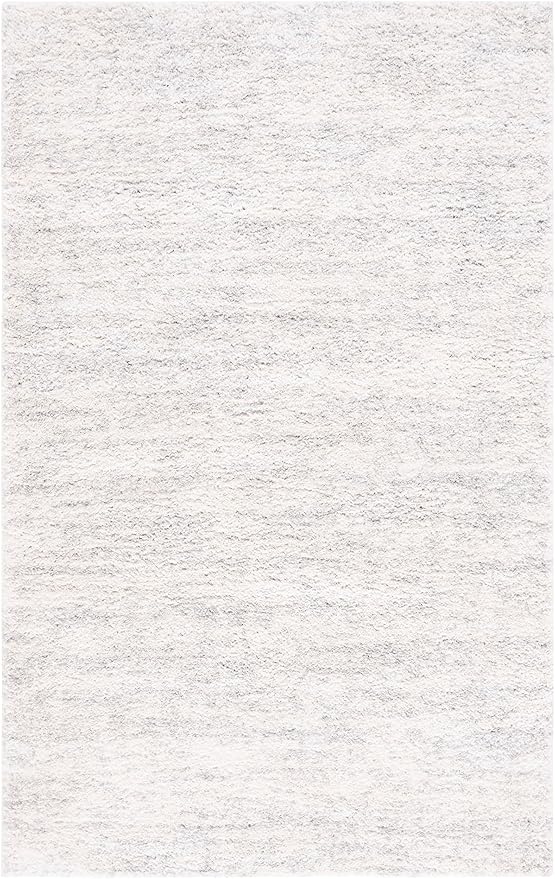 SAFAVIEH Berber Shag Collection Area Rug - 6' x 8', Ivory & Light Grey, Modern Design, Non-Shedding & Easy Care, 1.2-inch Thick, Ideal for The Living Room, Bedroom, Dining Room (BER563F-68)