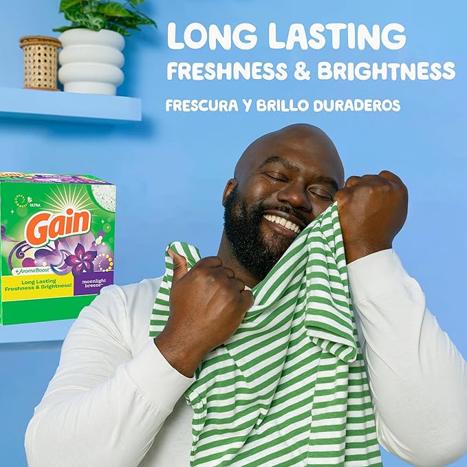 Gain Powder Laundry Detergent, Moonlight Breeze Scent, 69 Loads, 82 OZ