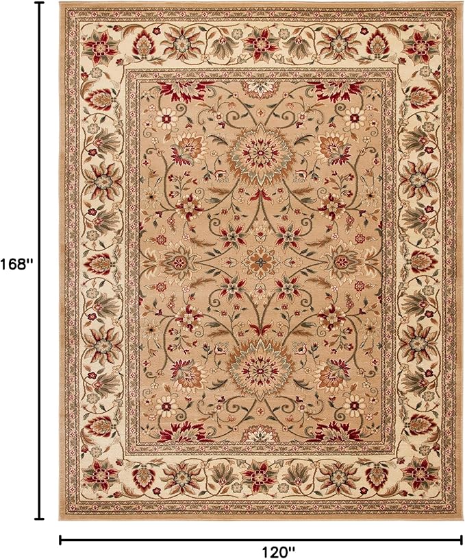 SAFAVIEH Lyndhurst Collection Area Rug - 10' x 14', Beige & Ivory, Traditional Oriental Design, Non-Shedding & Easy Care, Ideal for High Traffic Areas in Living Room, Bedroom (LNH212D)