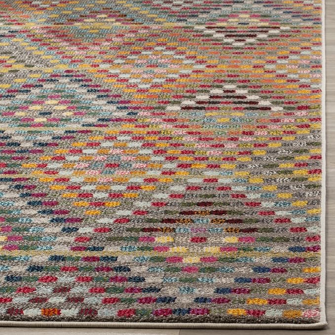 SAFAVIEH Monaco Collection Accent Rug - 3' x 5', Multi & Beige, Boho Diamond Design, Non-Shedding & Easy Care, Ideal for High Traffic Areas in Entryway, Living Room, Bedroom (MNC204F)