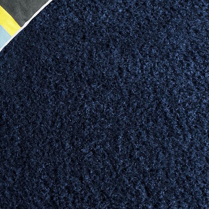 SAFAVIEH Lindsay Shag Collection Runner Rug - 2'2" x 10', Navy, Non-Shedding, 1.8-inch Thick, Ideal for Living Room, Hallway, Foyer, Bedroom (LNS560N-210)