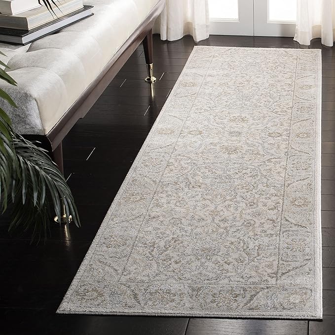 SAFAVIEH Isabella Collection Runner Rug - 2'2" x 8', Cream & Beige, Oriental Design, Non-Shedding & Easy Care, Ideal for High Traffic Areas in Living Room, Bedroom (ISA912A)