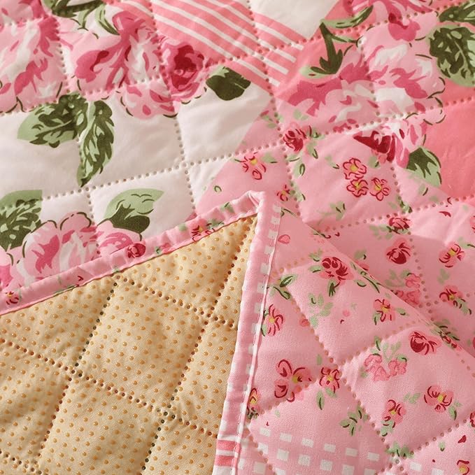 Skidproof Sofa Cover-Floral Sofa Slipcover with Elastic Straps-Easy Fit Slip Cover-Washable Furniture Protector for Pets and Kids(Recliner,Pink)
