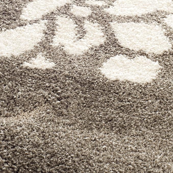 SAFAVIEH Florida Shag Collection Runner Rug - 2'3" x 11', Smoke & Beige, Floral Design, Non-Shedding & Easy Care, 1.2-inch Thick Ideal for High Traffic Areas in Living Room, Bedroom (SG464-7913)