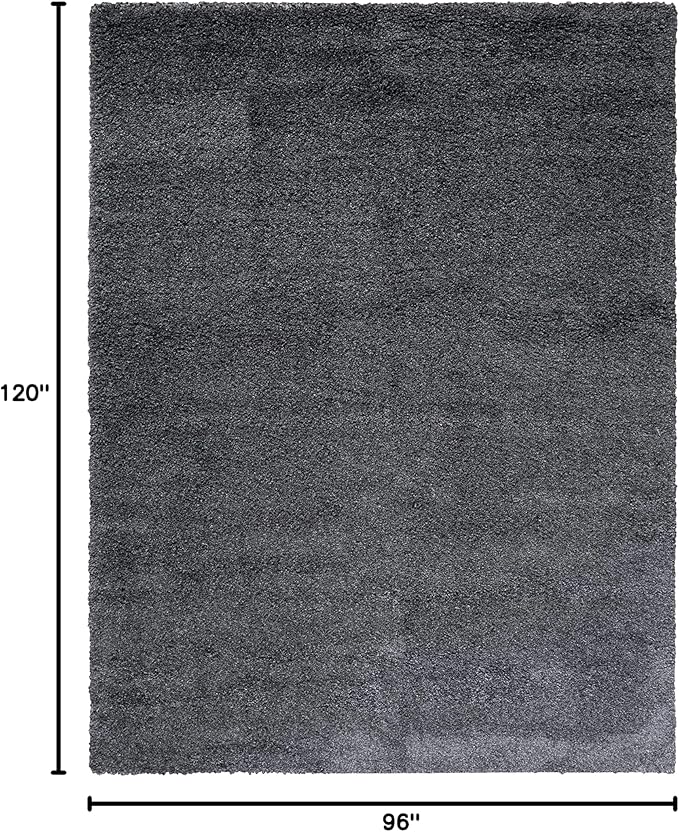 SAFAVIEH Santa Monica Shag Collection 8' x 10' Dark Grey SGN725 Solid Non-Shedding Living Room Bedroom Dining Room Entryway Plush 2-inch Thick Area Rug