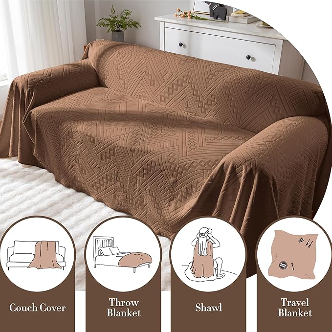 Waterproof Couch Cover, Reversible Washable Anti-Slip Loveseat Sofa Covers with 2 Cushions, Sectional Couch Covers for Pets, Sofa Slipcovers for Dogs Cats, 71x91in/Brown