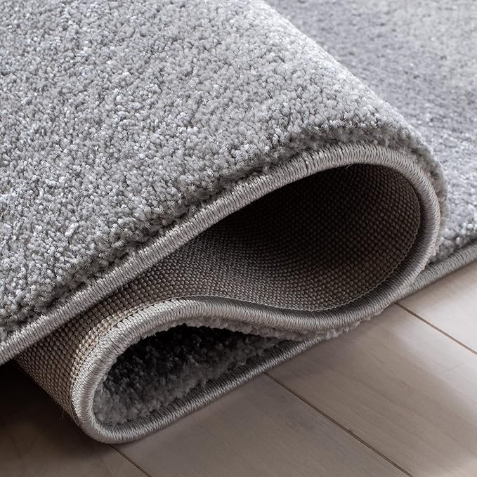 SAFAVIEH Carousel Kids Collection Area Rug - 3' Square, Grey & Pink, Non-Shedding & Easy Care, Ideal for High Traffic Areas for Boys & Girls in Playroom, Nursery, Bedroom (CRK163F)