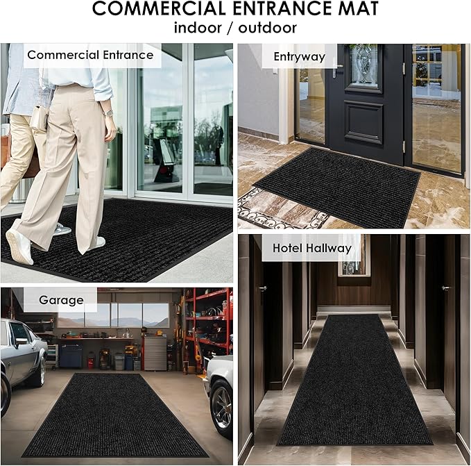 2′ x 31′ Front Door Mat Indoor Outdoor Entrance, Commercial Floor Mat Heavy Duty Dirt Trapper Entryway Doormat, Custom Size Non Slip Rubber Backing Welcome mat, Door Mat for High Traffic Area