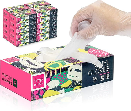 Fit Meal Prep 2000 Pack Disposable Latex Free Small Vinyl Food Prep Gloves - Powder Free, Ideal for Kitchen, Bathroom, Household, Gardening