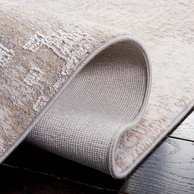 SAFAVIEH Marmara Collection Accent Rug - 2'6" x 4', Grey & Beige Blue, Modern Design, Non-Shedding & Easy Care, Ideal for High Traffic Areas in Entryway, Living Room, Bedroom (MRM314F)