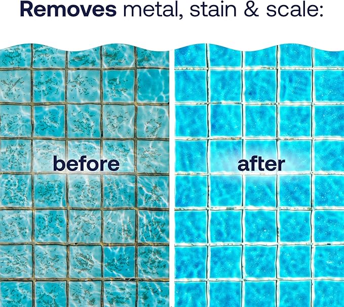 HTH 67218 Swimming Pool Care Metal, Stain & Scale Control - Prevents Metal Staining and Scale Build Up, Removes Fresh Metal & Copper Stains, Compatible with All Swimming Pools, 32oz