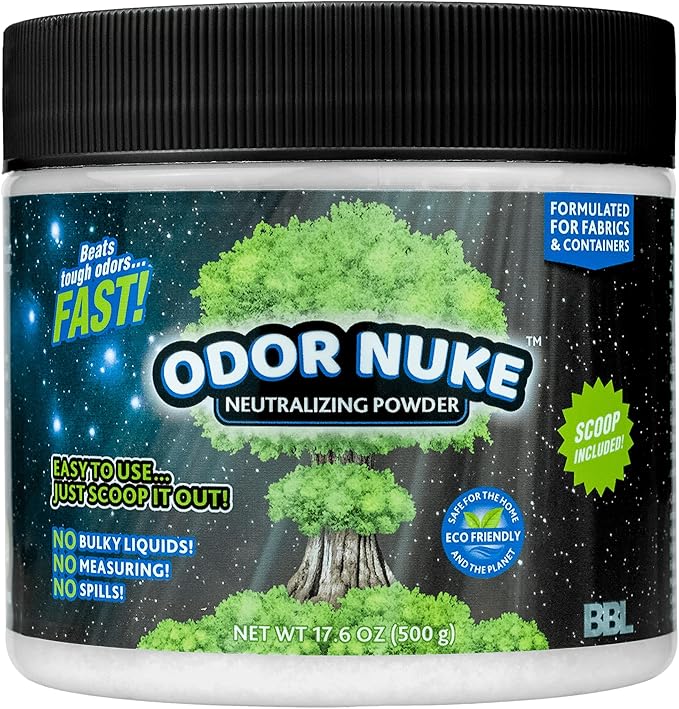 Odor Nuke Bedside Commode Deodorizer Human Urine Odor Neutralizer & Washing Aid For Urinal Containers & Fabrics - Scoop Included (17.6oz) (Powder)