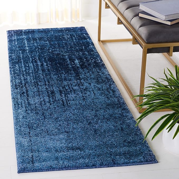 SAFAVIEH Retro Collection Runner Rug - 2'3" x 8', Light Blue & Blue, Modern Abstract Design, Non-Shedding & Easy Care, Ideal for High Traffic Areas in Living Room, Bedroom (RET2770-6065)