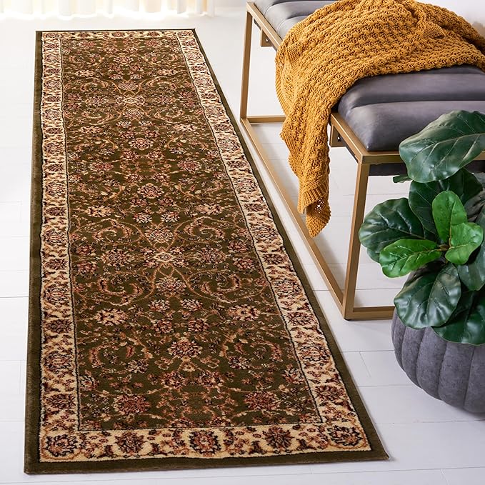 SAFAVIEH Lyndhurst Collection Runner Rug - 2'3" x 12', Sage & Ivory, Traditional Oriental Design, Non-Shedding & Easy Care, Ideal for High Traffic Areas in Living Room, Bedroom (LNH219B)