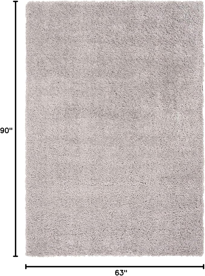 SAFAVIEH Fontana Shag Collection Area Rug - 5'3" x 7'6", Grey, Solid Design, Non-Shedding & Easy Care, 2-inch Thick Ideal for High Traffic Areas in Living Room, Bedroom (FNT800F)