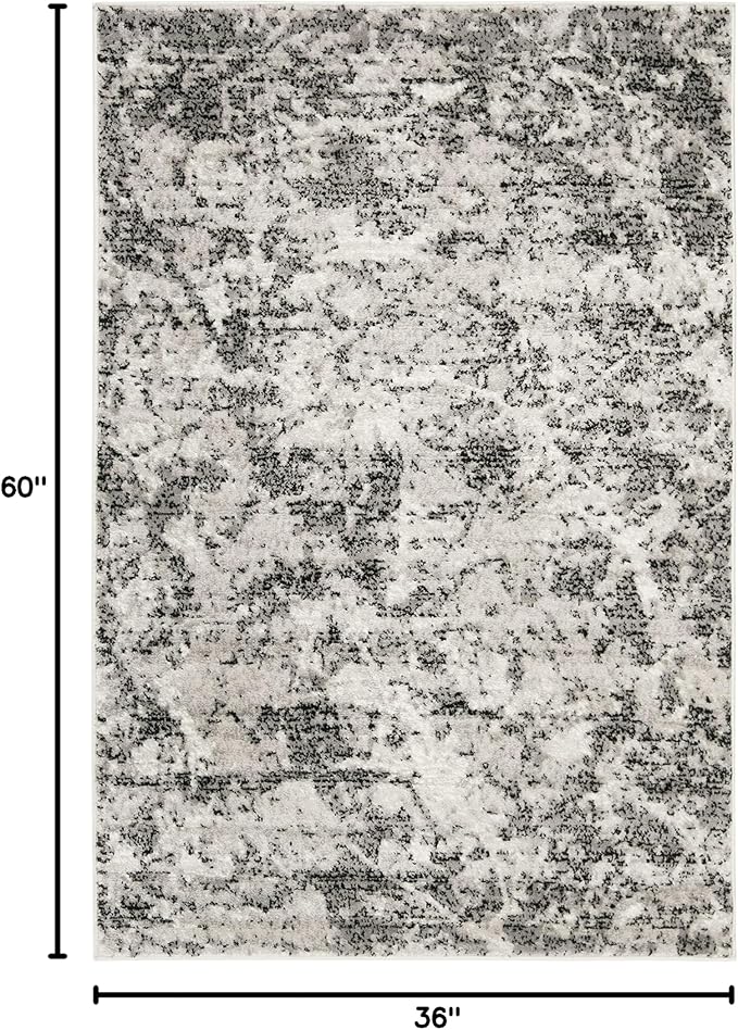 SAFAVIEH Skyler Collection 3' x 5' Charcoal/Ivory SKY186L Modern Abstract Non-Shedding Living Room Bedroom Entryway Accent Rug