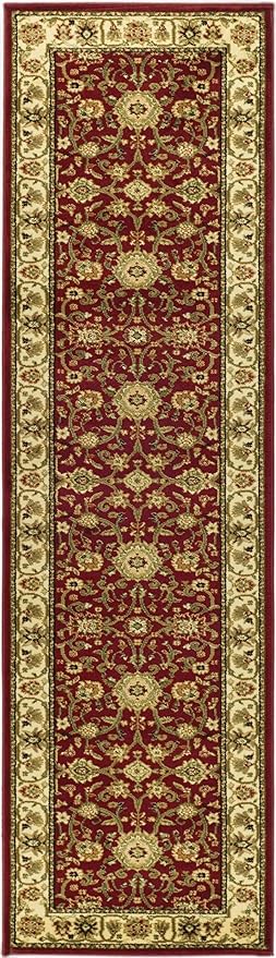 SAFAVIEH Lyndhurst Collection Runner Rug - 2'3" x 14', Red & Ivory, Traditional Oriental Design, Non-Shedding & Easy Care, Ideal for High Traffic Areas in Living Room, Bedroom (LNH212F)