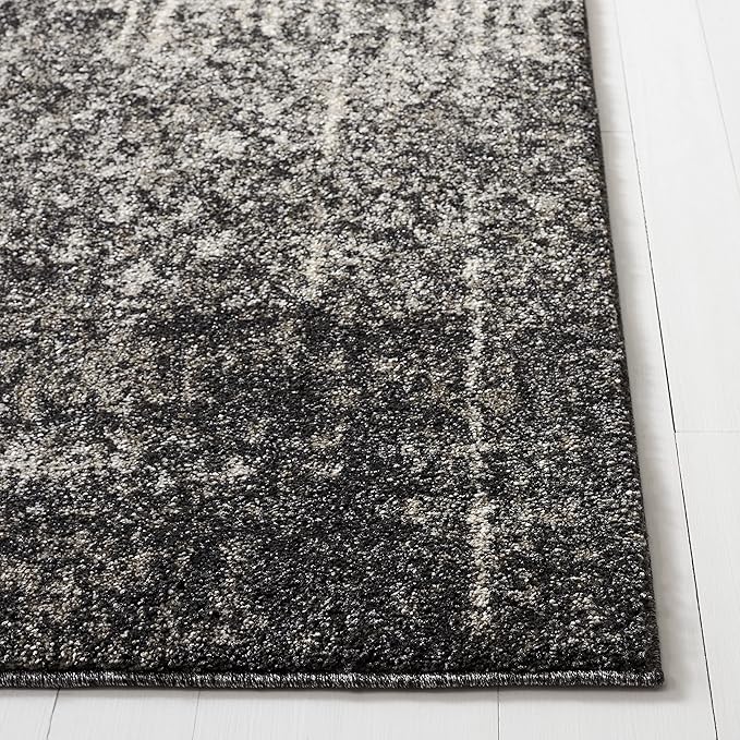 SAFAVIEH Retro Collection Area Rug - 8' x 10', Black & Light Grey, Modern Abstract Design, Non-Shedding & Easy Care, Ideal for High Traffic Areas in Living Room, Bedroom (RET2770-9079)