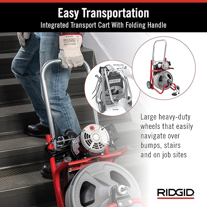 RIDGID 52363 Model K-400 Drain Cleaning 120-Volt Drum Machine Kit with C-32IW 3/8" x 75' Cable