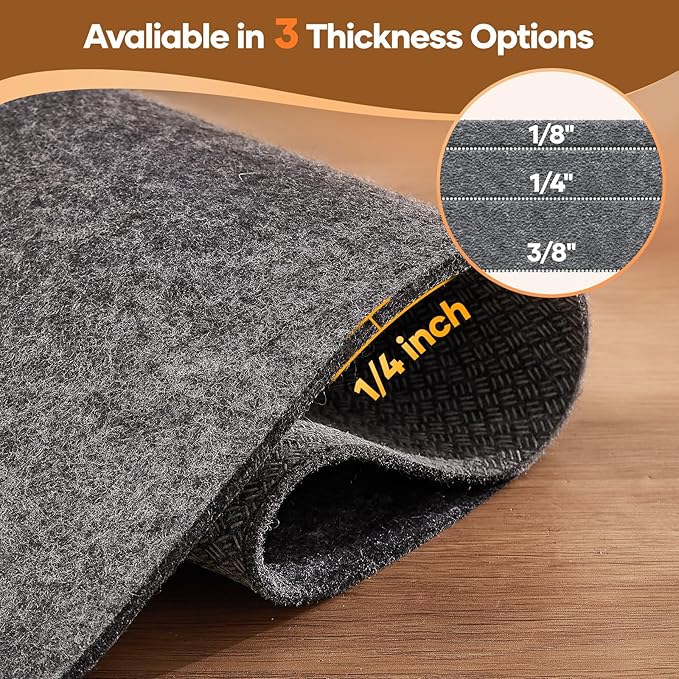 Veken Non Slip Cushioned Rug Pad Gripper 10 x 14 Ft, Felt and Silicone Backing, 1/4 inch Thick Carpet Liner for Hardwood Floors and Finishes, Under Area Rugs Anti Skid Mat, Keep Rugs Safe and in Place