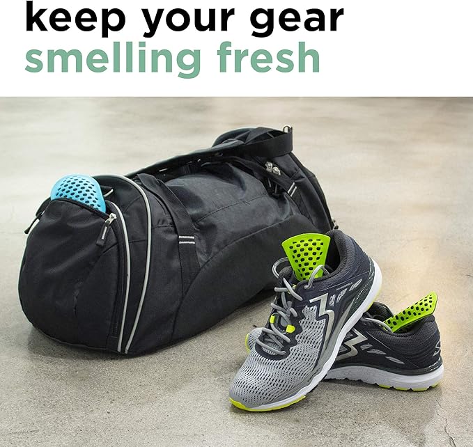 Remodeez Shoe Deodorizer and Odor Eliminator, Natural Coconut, Nontoxic Coconut Activated Charcoal, Natural Air Fresheners, Moisture & Odor Absorber for Shoe (Green, 1-Pair)