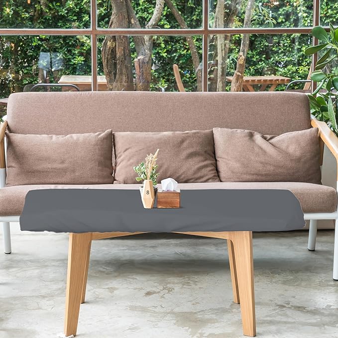 Covers & All Rectangle Table Top Cover, 12 Oz Waterproof UV & Weather Resistant Patio Table Cover, Outdoor Table Cover for Patio Furniture (90" L x 40" W x 5" H, Gray)