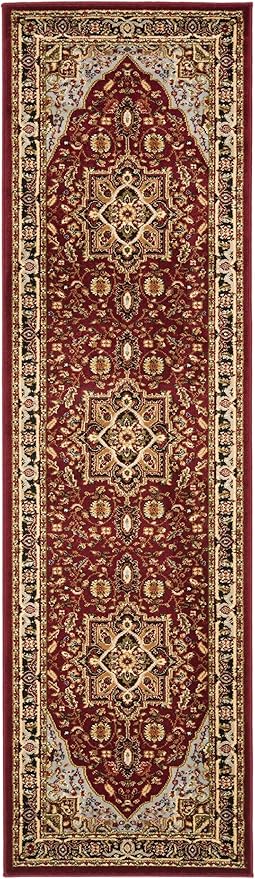 SAFAVIEH Lyndhurst Collection Runner Rug - 2'3" x 12', Red & Black, Traditional Oriental Design, Non-Shedding & Easy Care, Ideal for High Traffic Areas in Living Room, Bedroom (LNH330B)