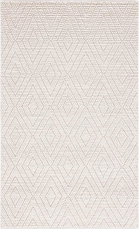 SAFAVIEH Natura Collection Accent Rug - 4' x 6', Ivory, Handmade Moroccan Boho Trellis Wool, Ideal for High Traffic Areas in Entryway, Living Room, Bedroom (NAT224A)