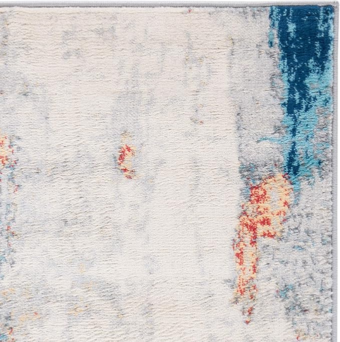 SAFAVIEH Jasper Collection Accent Rug - 4' x 6', Grey & Red, Modern Abstract Design, Non-Shedding & Easy Care, Ideal for High Traffic Areas in Entryway, Living Room, Bedroom (JSP101C)