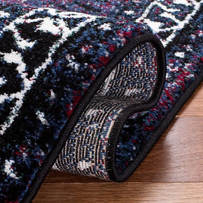 SAFAVIEH Vintage Hamadan Collection Runner Rug - 2'3" x 8', Purple & Black, Oriental Distressed Design, Non-Shedding & Easy Care, Ideal for High Traffic Areas in Living Room, Bedroom (VTH293V)
